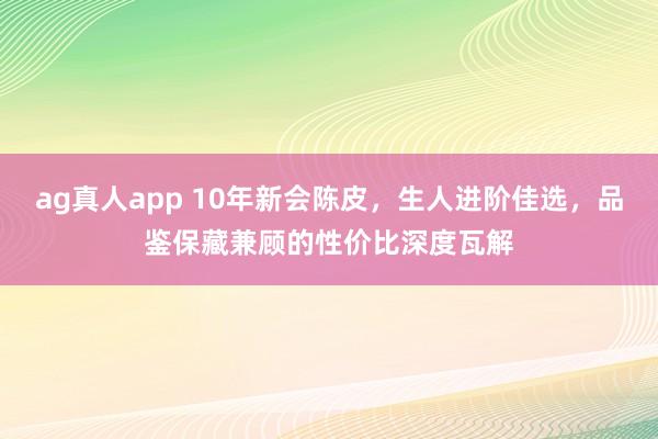 ag真人app 10年新会陈皮，生人进阶佳选，品鉴保藏兼顾的性价比深度瓦解