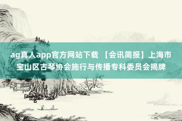 ag真人app官方网站下载 【会讯简报】上海市宝山区古琴协会施行与传播专科委员会揭牌