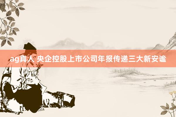 ag真人 央企控股上市公司年报传递三大新安谧
