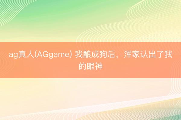 ag真人(AGgame) 我酿成狗后，浑家认出了我的眼神